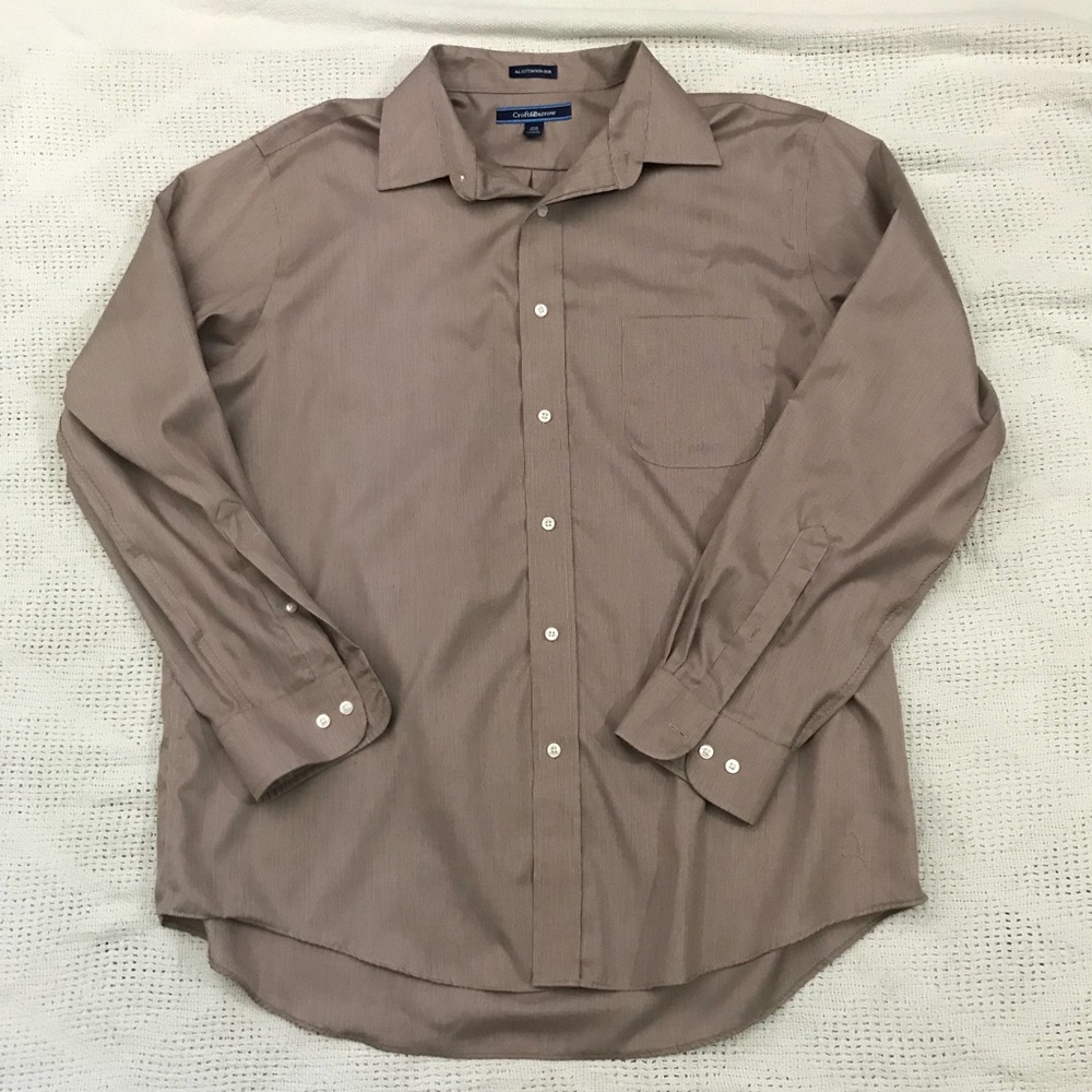 Croft & Barrow Brown Button Down Shirt.  Size 17.5